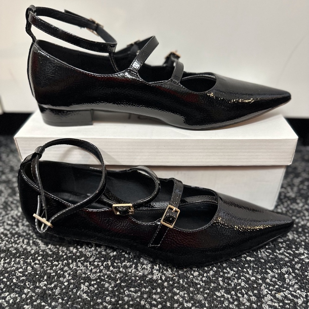 ASOS Design Black Strappy Flat Size US 11